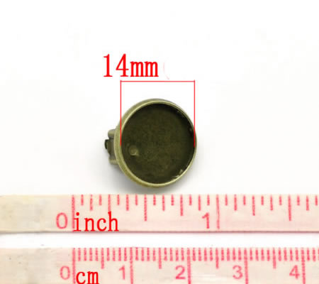 1 Paar Cabochon Oorbelclips Brons