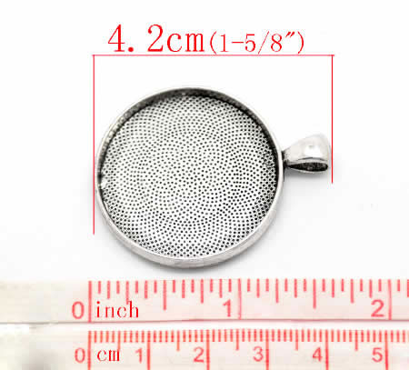 Cabochonhanger Licht Zilver 25 mm