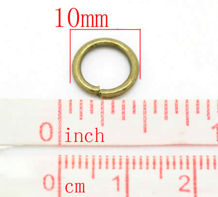 200 stuks Open Ring 10 mm brons
