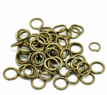 200 stuks Open Ring 10 mm brons