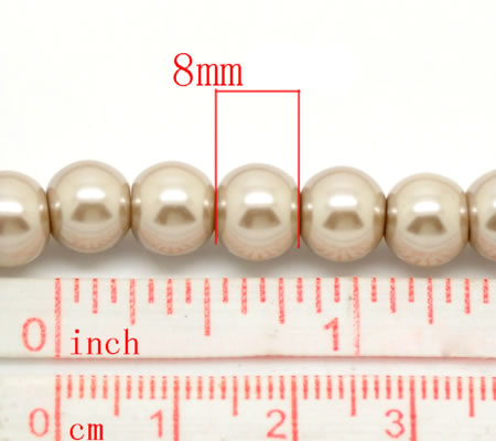 Snoertje Glasparel 8 mm Licht Beige