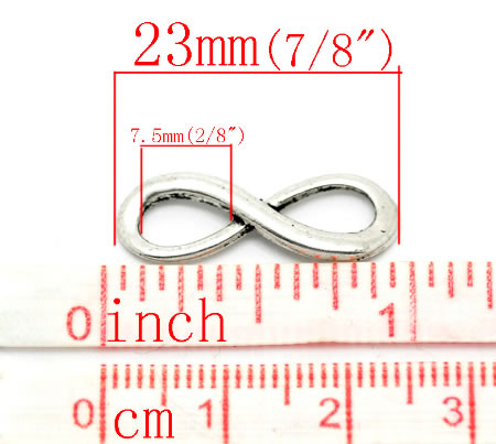 2x infinity connector Donker Zilver
