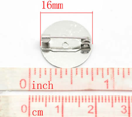 1x Broche plakspeldje Licht Zilver