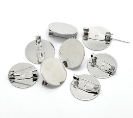 1x Broche plakspeldje Licht Zilver