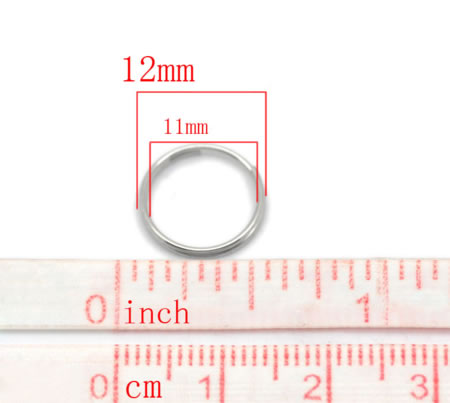 25x Splitring Donker zilver 12 mm