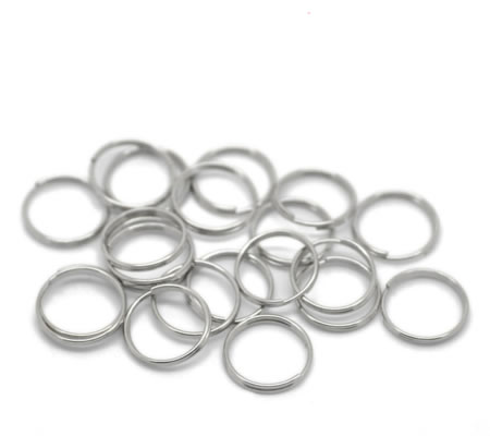 10x Splitring Donker zilver