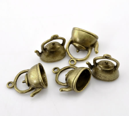 1x Theepot bedel Brons