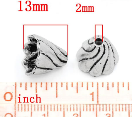 2x Kapjes Donker zilver 12 mm
