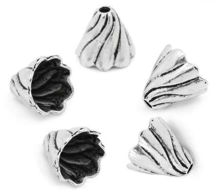 2x Kapjes Donker zilver 12 mm