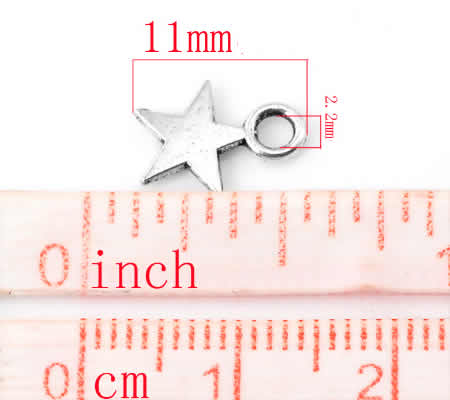 20 stuks mini bedeltjes Donker Zilver