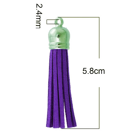 1x Kwastje met Kapje Paars 6 cm