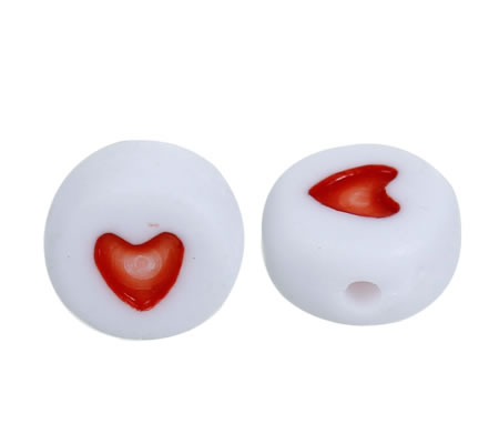 1x Acrylkraaltje met rood hartje
