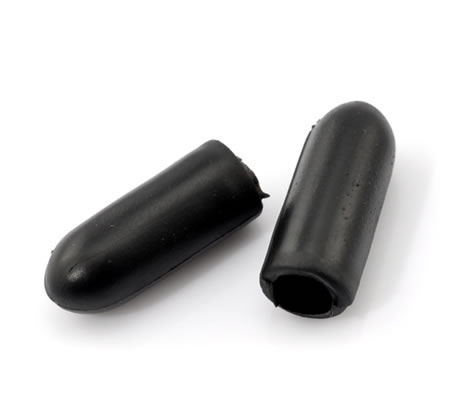 10 stuks Rubber eindjes Zwart