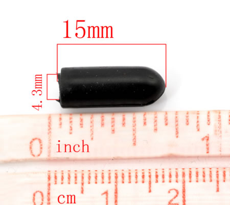 10 stuks Rubber eindjes Zwart