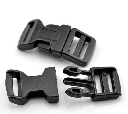 1x Kunststof Survival Buckle Zwart 46 mm