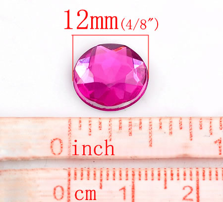 1x Acryl Cabochon Facet Fuchsia