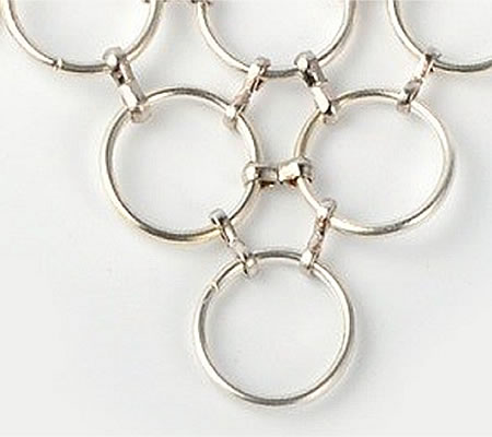 10x Koordklem Donker zilver W-Connector (klein)