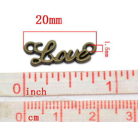 1x Connector Brons "Love"