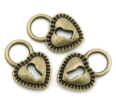 1x Bedeltje Hartje Brons