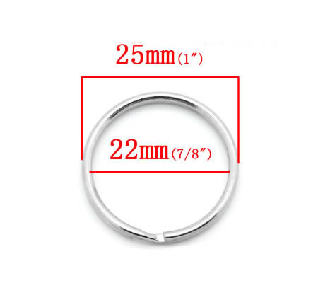 Splitring - Sleutelhanger donker zilver