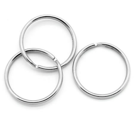 Splitring - Sleutelhanger donker zilver