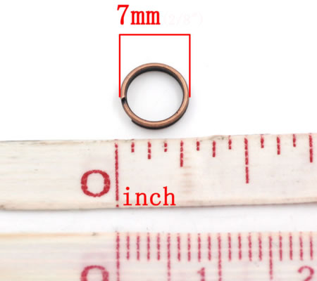 100x Splitring 7 mm Roodkoper