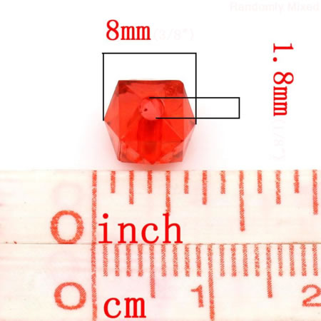 50 stuks Acryl mix Blokjes 8 mm