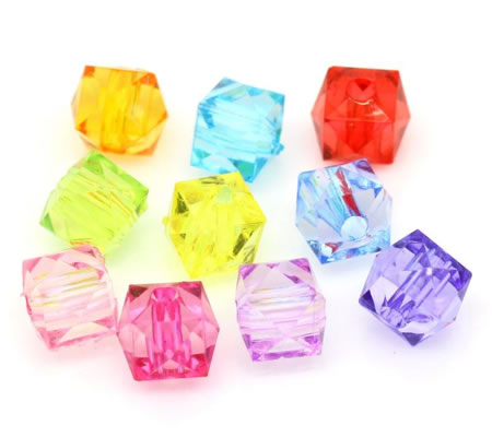 50 stuks Acryl mix Blokjes 8 mm