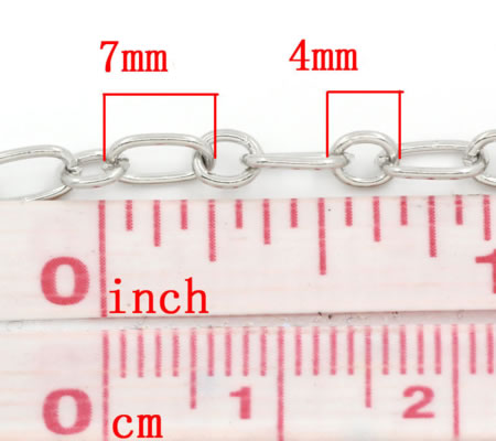 5 meter Donker Zilveren ketting