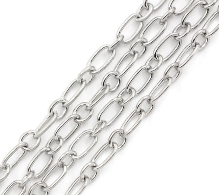 5 meter Donker Zilveren ketting