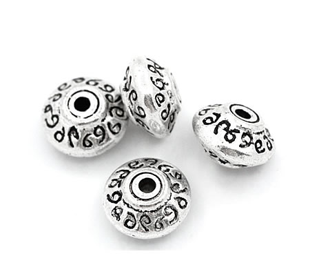 25x Spacerkraaltje Disc Donker Zilver