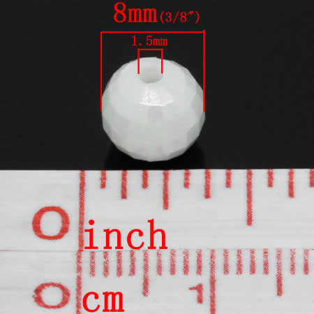 50x Facet Licht Grijs/Wit 8 mm