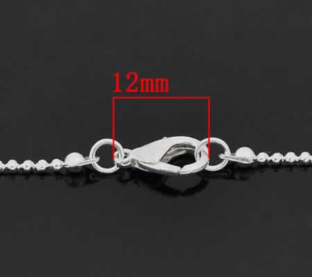 1x Ballchain ketting Licht Zilver 60 cm
