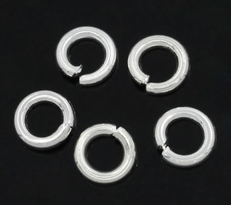 200 stuks Open ring Lichtzilver