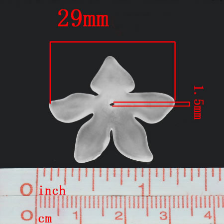 20x Frosted Bloemkraal Wit / Ribbel