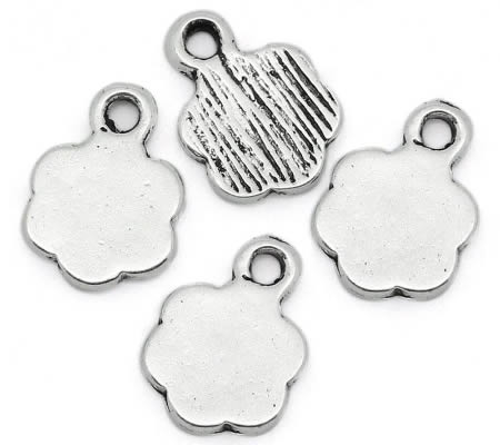 20 stuks Mini Bedeltjes Donker zilver