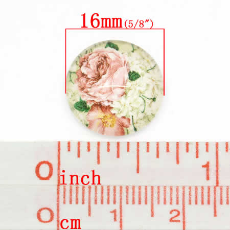 Glazen cabochon bloemen