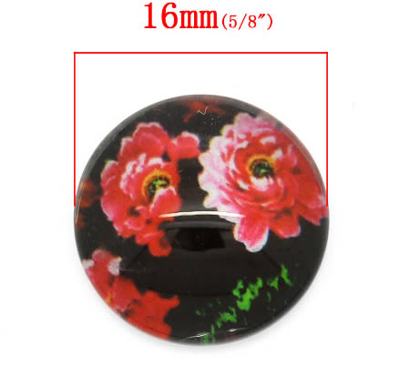 Glazen cabochon bloemen