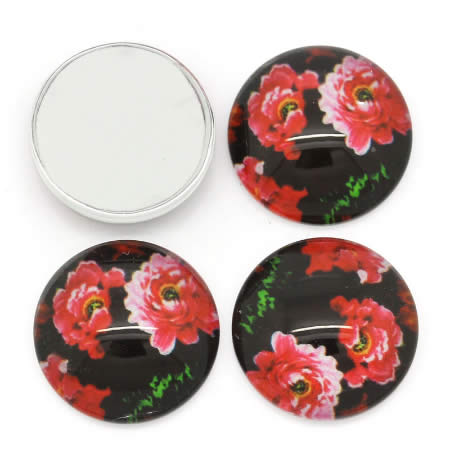 Glazen cabochon bloemen