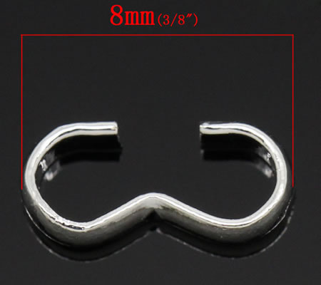 10x Koordklem Donker zilver W-Connector (klein)