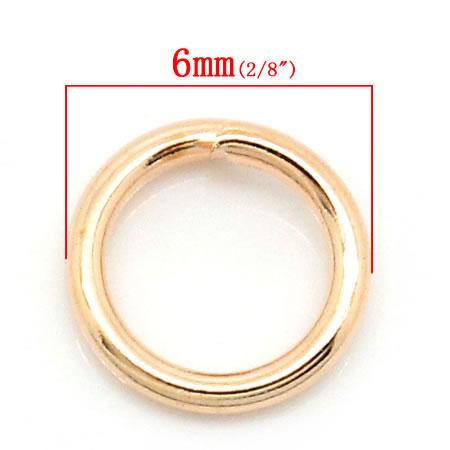 50 stuks Open ring RoseGold 6 mm