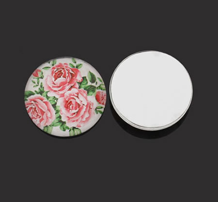 1 x Glazen Cabochon Bloem 25 mm