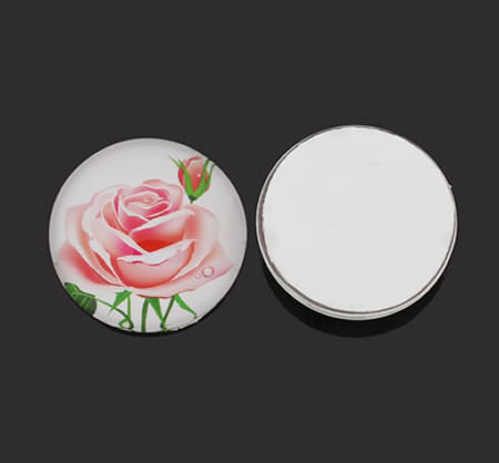 1 x Glazen Bloem Cabochon 25 mm
