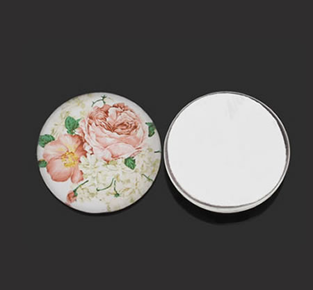 1 x Glazen Cabochon Rozen 25 mm