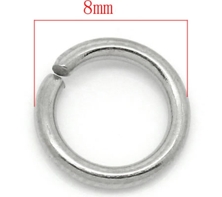 50x roestvrijstalen (304) open ring 8 mm