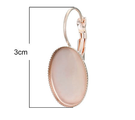 1 paar Cabochonhaakjes RoseGold