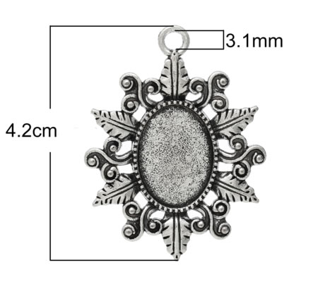 Cabochon Hanger Oud Zilverkleurig
