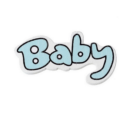 1x Houten Cabochon Baby Blauw
