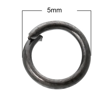 100 stuks open ring 5 mm Antraciet