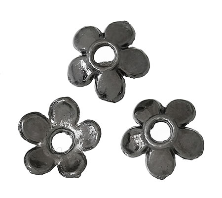 50x Kralen kapjes Donker Grijs - Klein